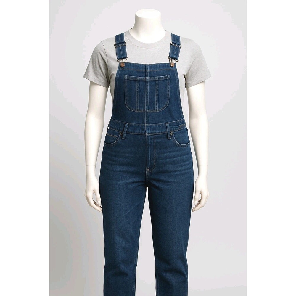 Abercrombie Fitch Girls Overalls Size Large Dark Wash 28x25.5